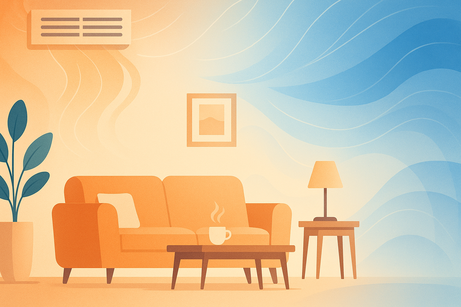 Comfortable home interior with HVAC